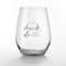 15oz. Eat Drink & Be Married Printed Stemless Wine Glass